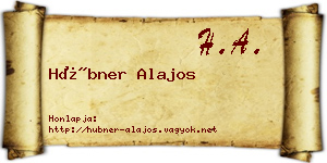 Hübner Alajos névjegykártya